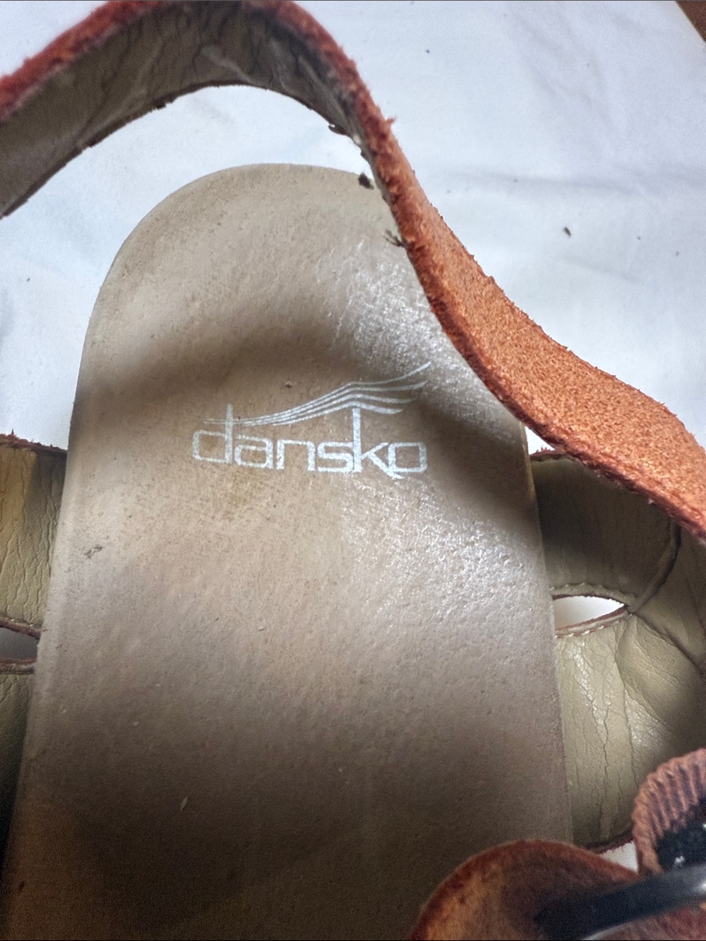 Dansko Orange Suede Slingback Sandals